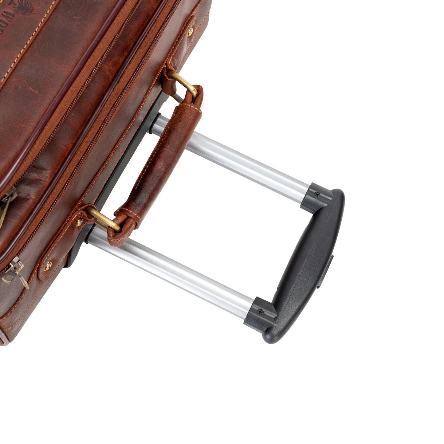 Leather Pilot Business Trolley Bag - Sandal
