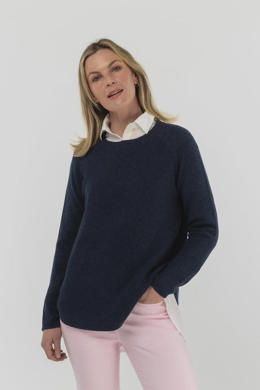Classic Merino Cotton Jumper - Dark Navy