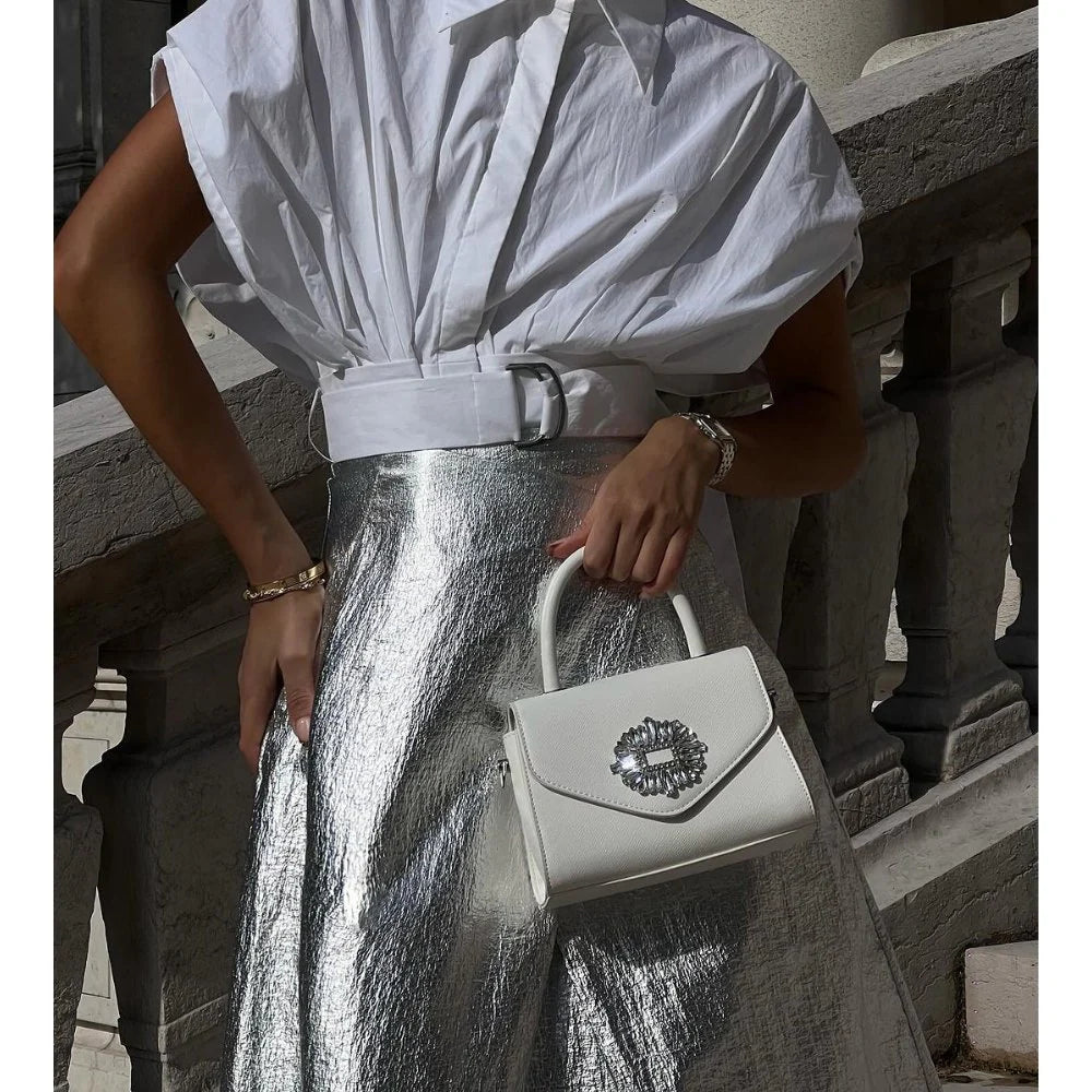 Alejandra Embellished Bag - White