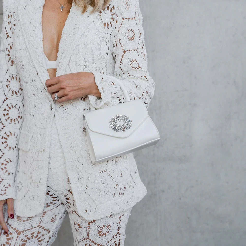 Alejandra Embellished Bag - White