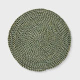 Braided Seagrass Placemat - Dark Green