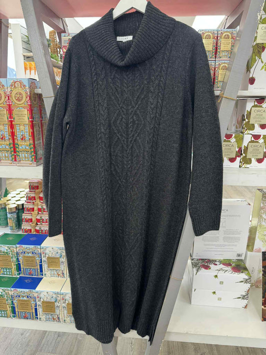 Cable Detail Dress - Charcoal