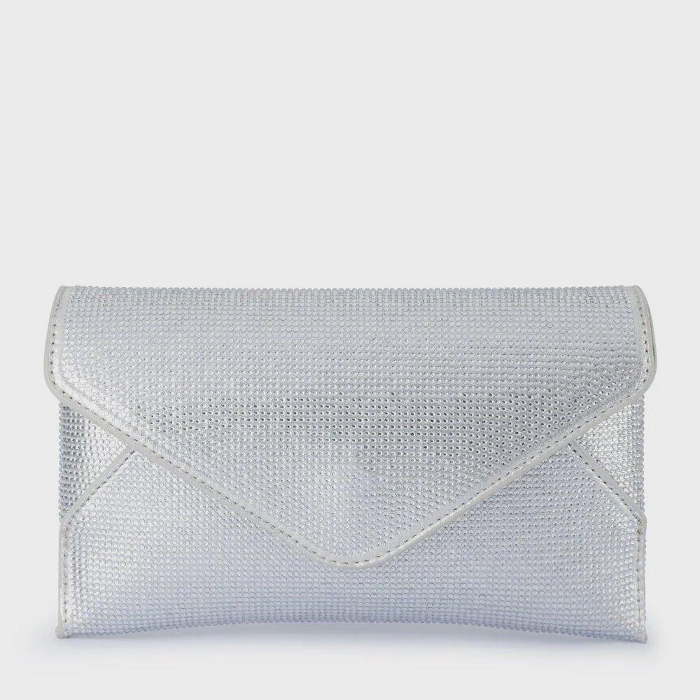 Eloise Crystal Clutch - Silver