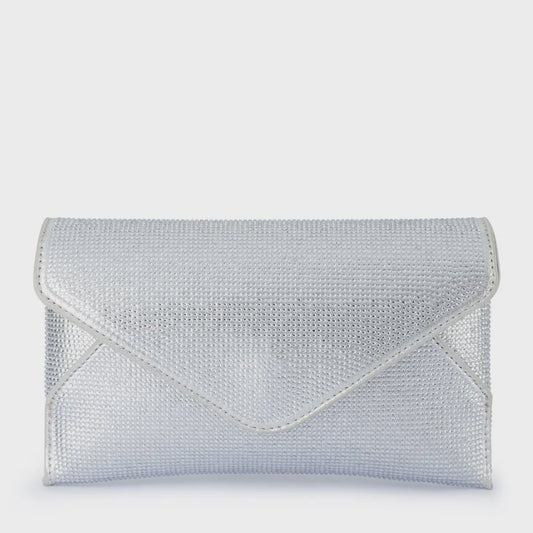 Eloise Crystal Clutch - Silver
