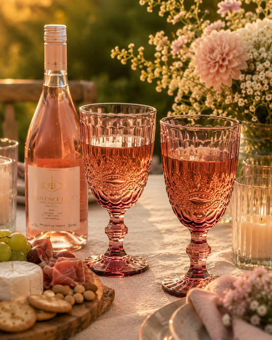 Gabriella Wine Glass 4pc Pink Gift Boxed