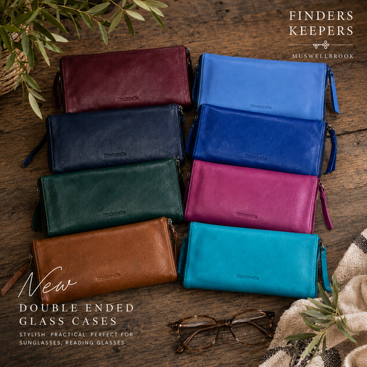 Leather Optical/Phone Case - Aqua