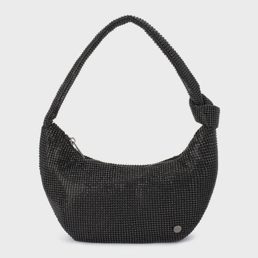 Jessica Crystal Mesh Bag - Black