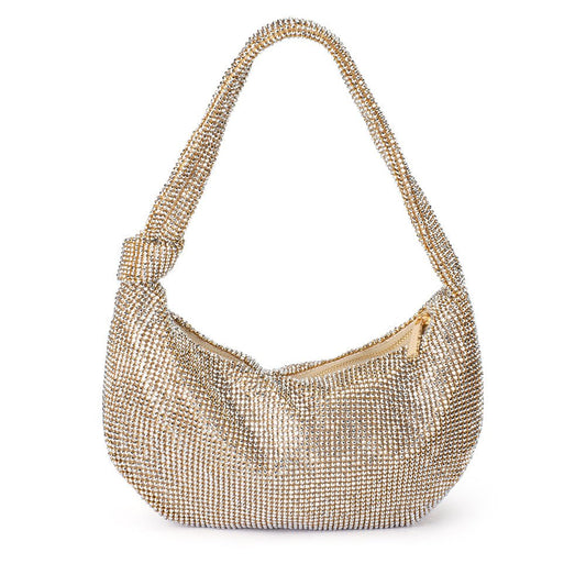 Jessica Crystal Mesh Bag - Champagne