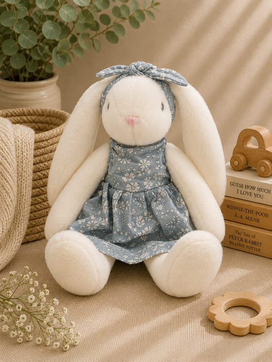 Lucy the Rabbit Doll - Blue dress