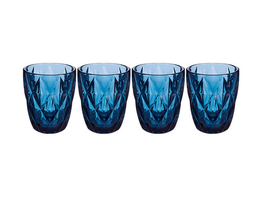 Deanna Double Old Fashion Glass 4pc Blue Gift Boxed