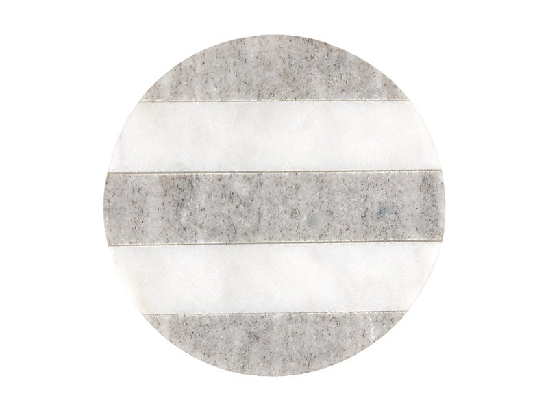 Coaster Collective Round Marble Coaster 10cm Charcoal Stripe
