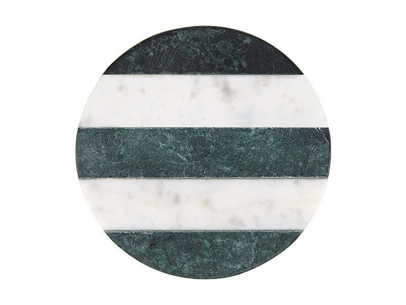 Coaster Collective Round Marble Coaster 10cm Green Stripe