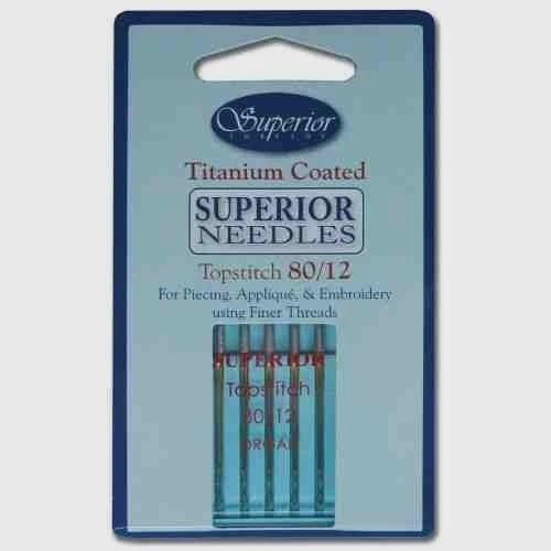 Superior Titanium Topstitch Needles - #80