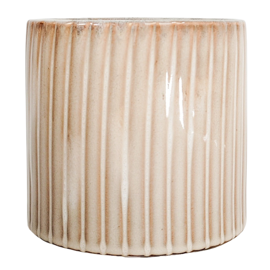 Retro Stripe Planter Cream