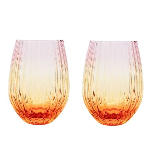 Ellie Ombre Glass Pink & Yellow