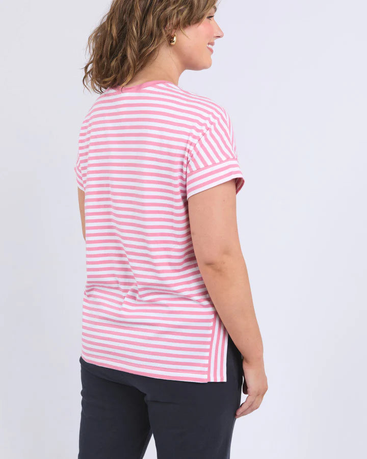 Yara Stripe Tee - Chateau Rose
