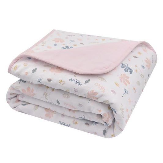 Organic Muslin Cot Blanket - Botanical