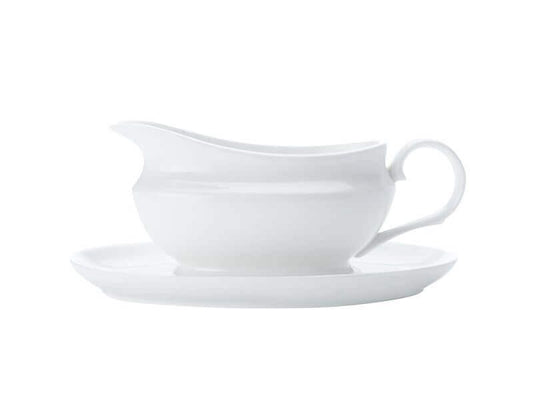 White Basics Gravy Boat & Saucer 550ML