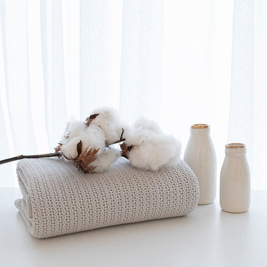Organic Cradle/Bassinet Cell Blanket Grey