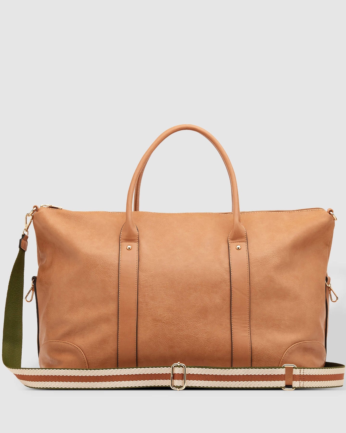 Alexis Stripe Strap Travel Bag Camel Stripe