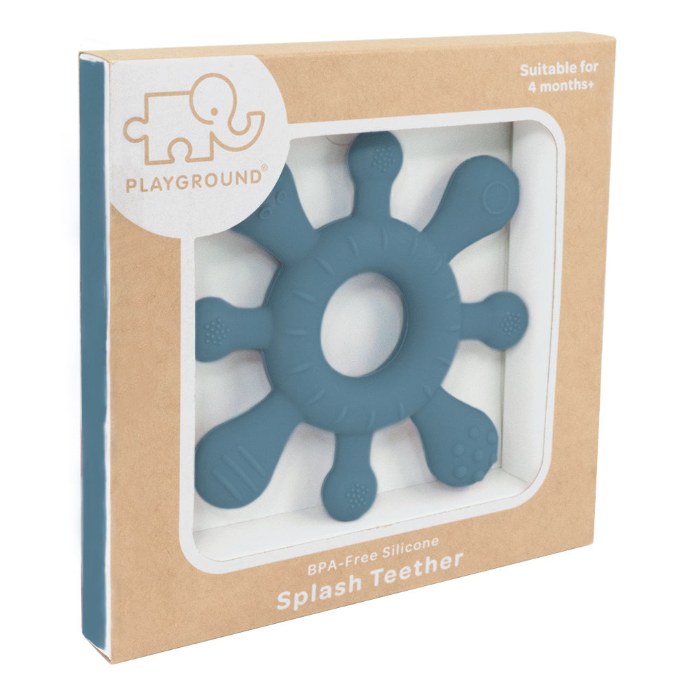 Silicone Splash Teether - Steel Blue