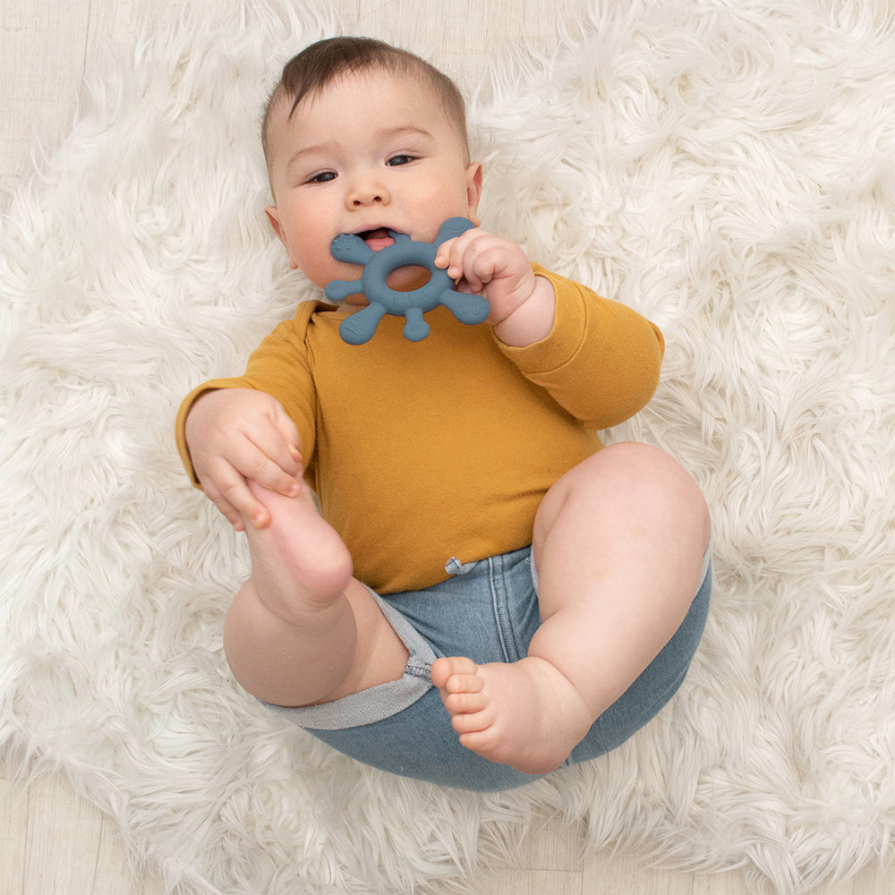 Silicone Splash Teether - Steel Blue