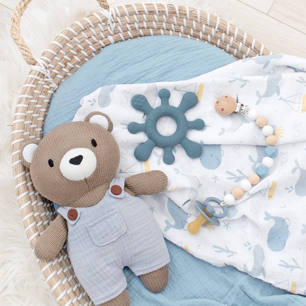 Silicone Splash Teether - Steel Blue