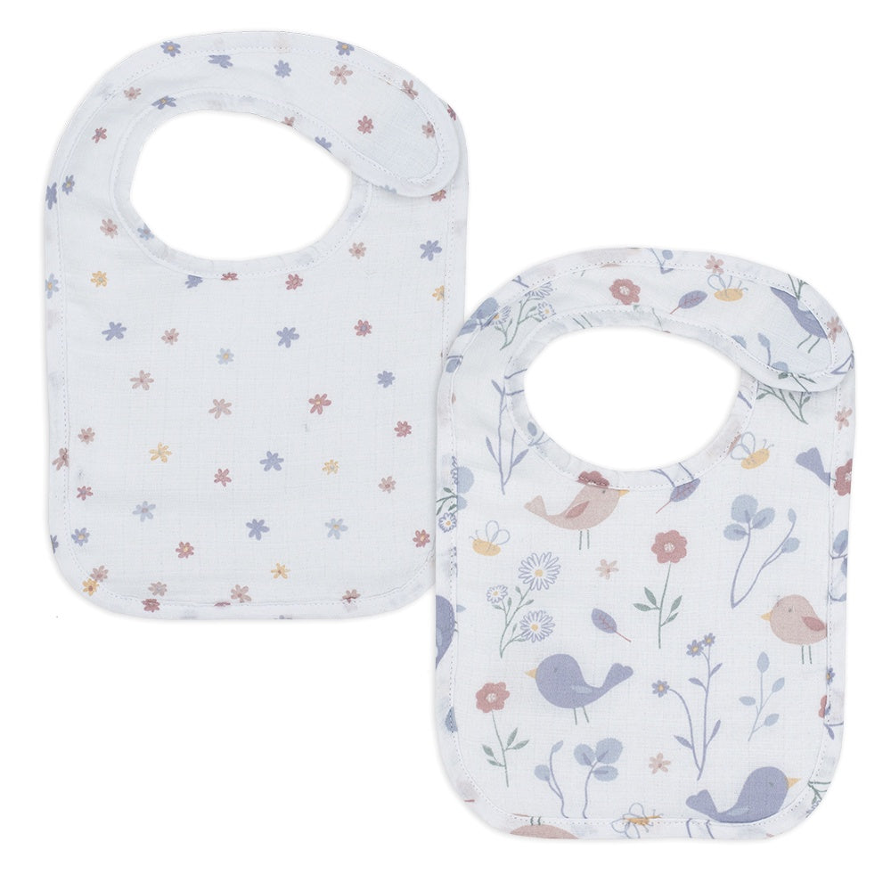 2-pack Muslin Bibs - Sweet Tweet