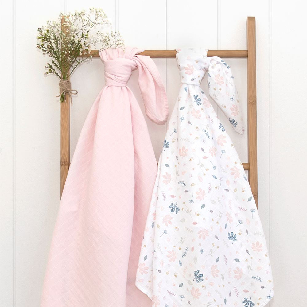 Organic Muslin Wraps 2pk - Botanical