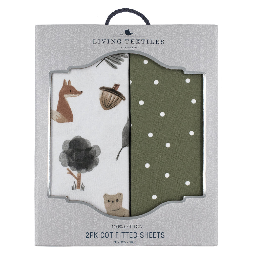 Cot Fitted Sheets - Forest Retreat