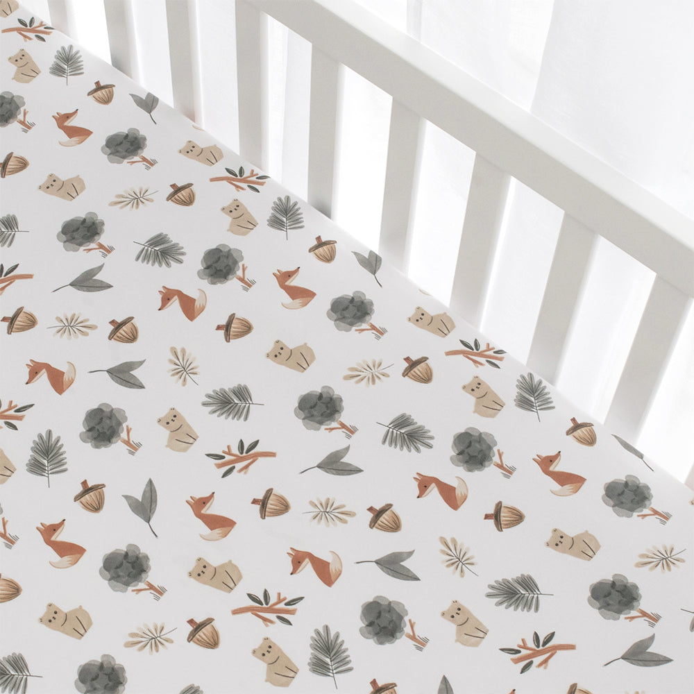 Cot Fitted Sheets - Forest Retreat