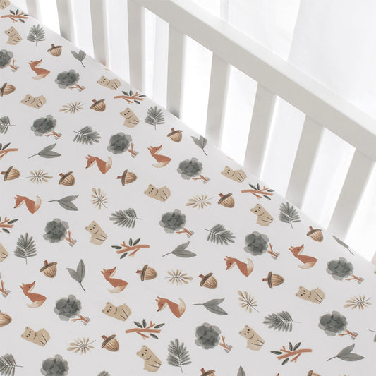 Cot Fitted Sheets - Forest Retreat