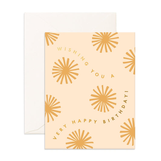 Happy Birthday Sunburst Greeting Card