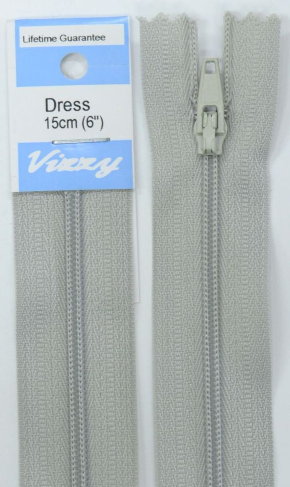 15cm Silver Zipper