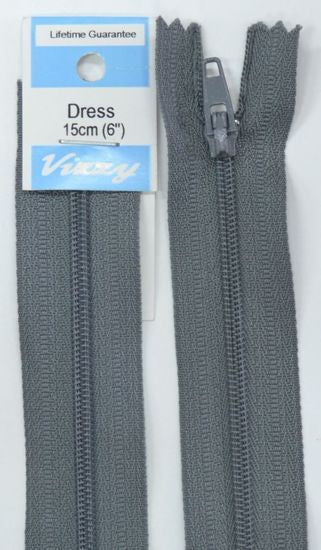 15cm Grey Zipper