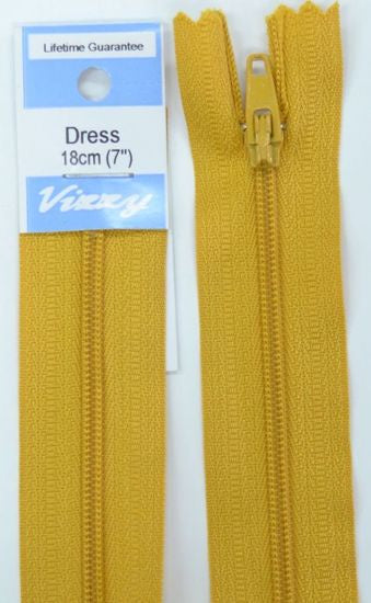 18cm Old Gold Zipper