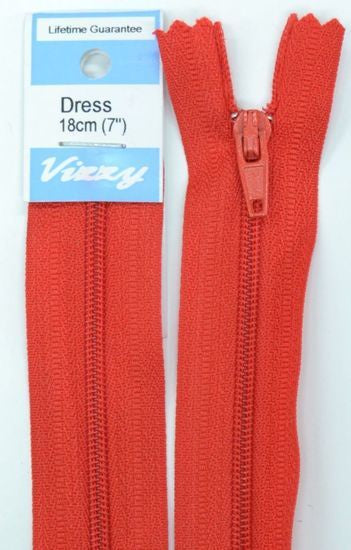 18cm Hot Red Zipper