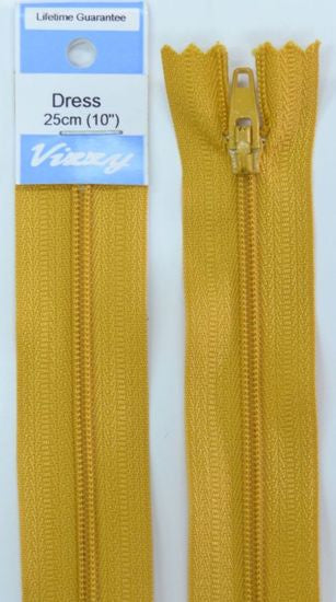 25cm Old Gold Zipper