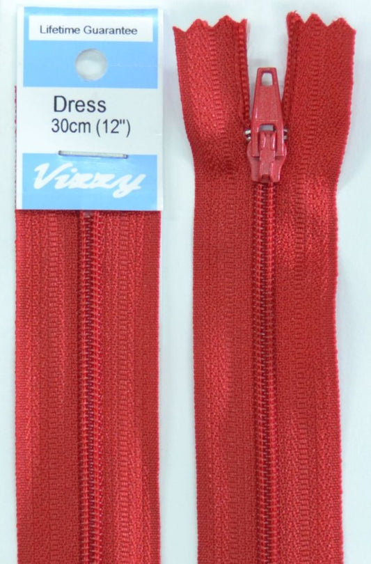 30cm Dark Red Zipper