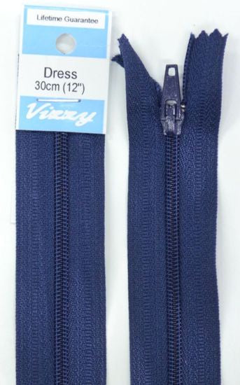 30cm Dark Navy Zipper