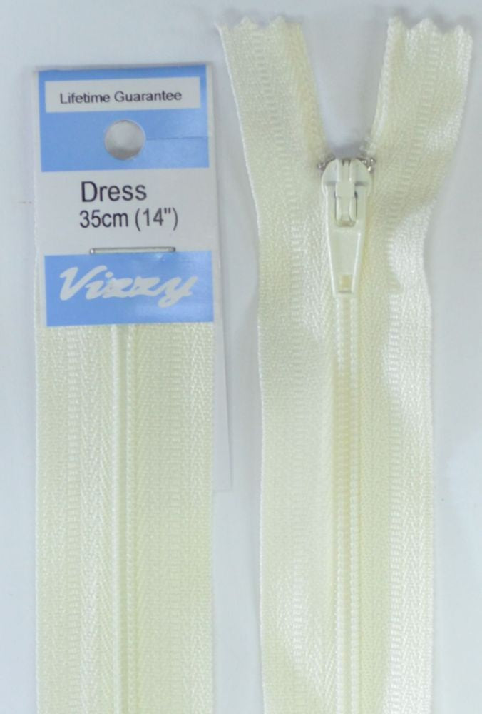 35cm Cream Zipper
