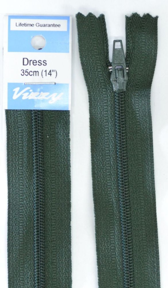 35cm Hunter Green Zipper