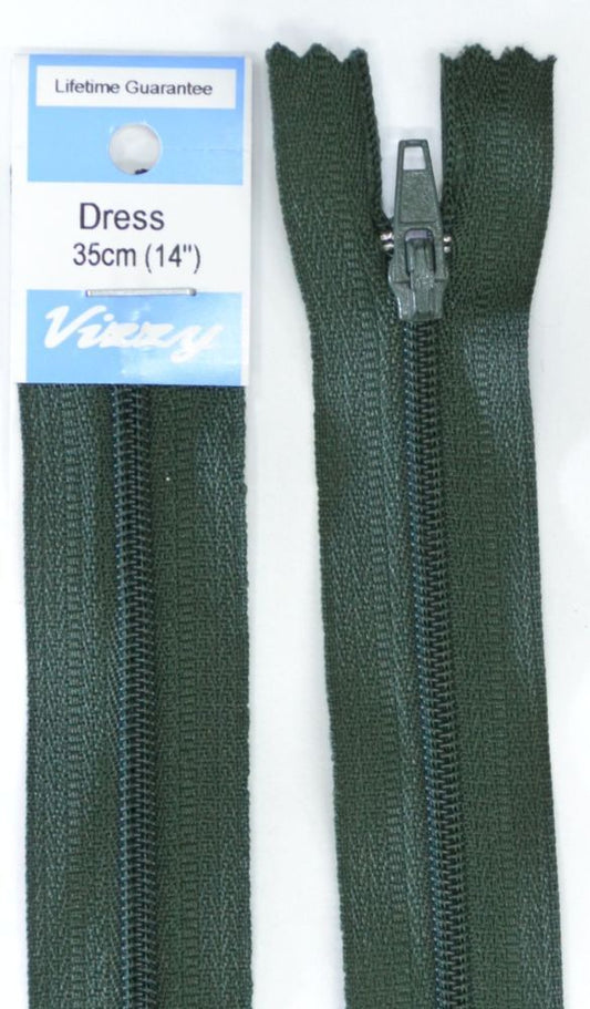 35cm Hunter Green Zipper