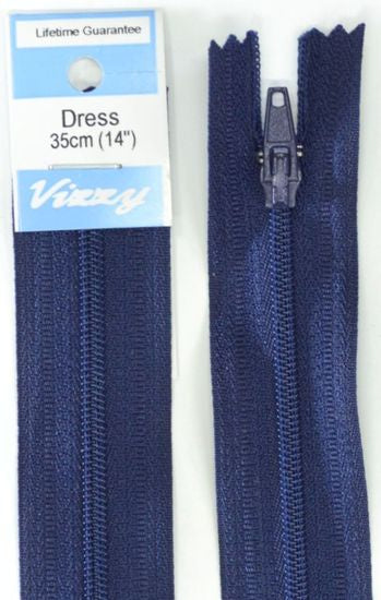 35cm Navy Zipper
