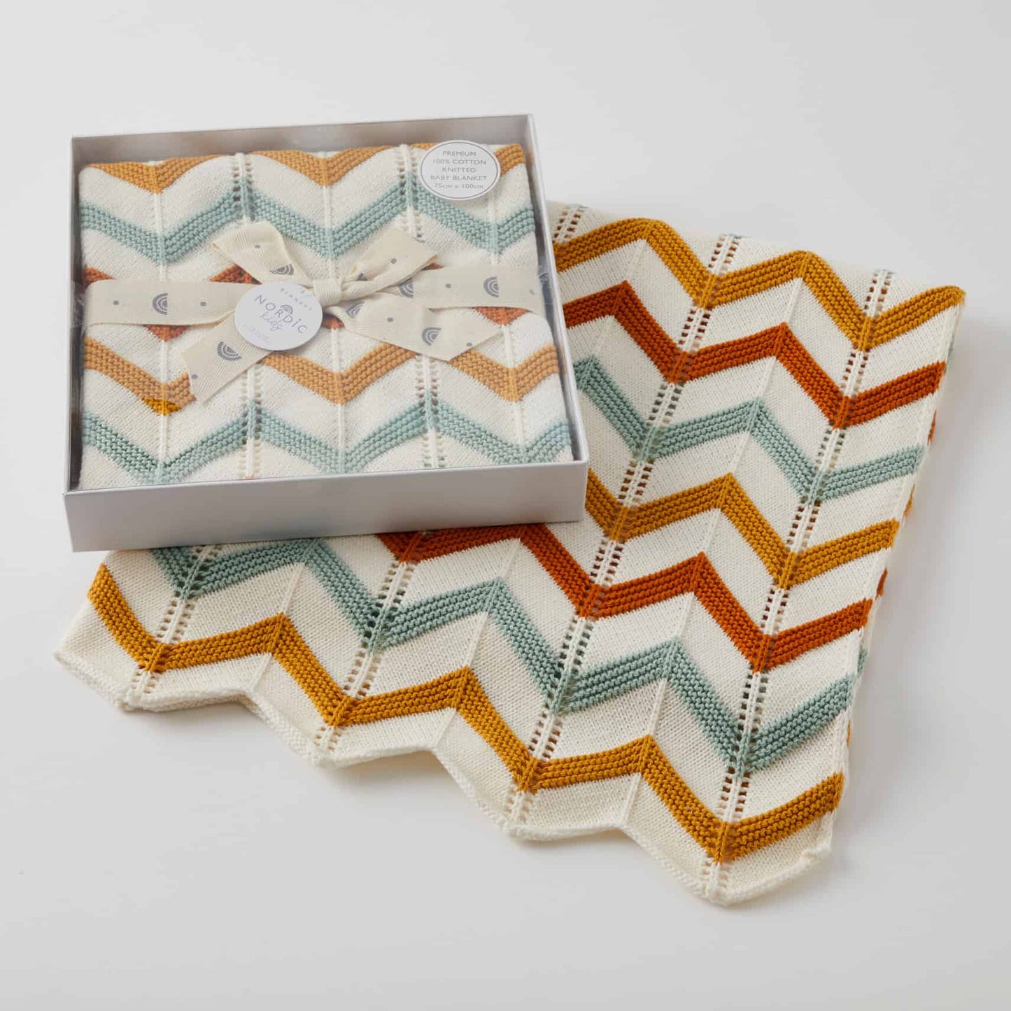 BRICK ZIG-ZAG KNIT BLANKET