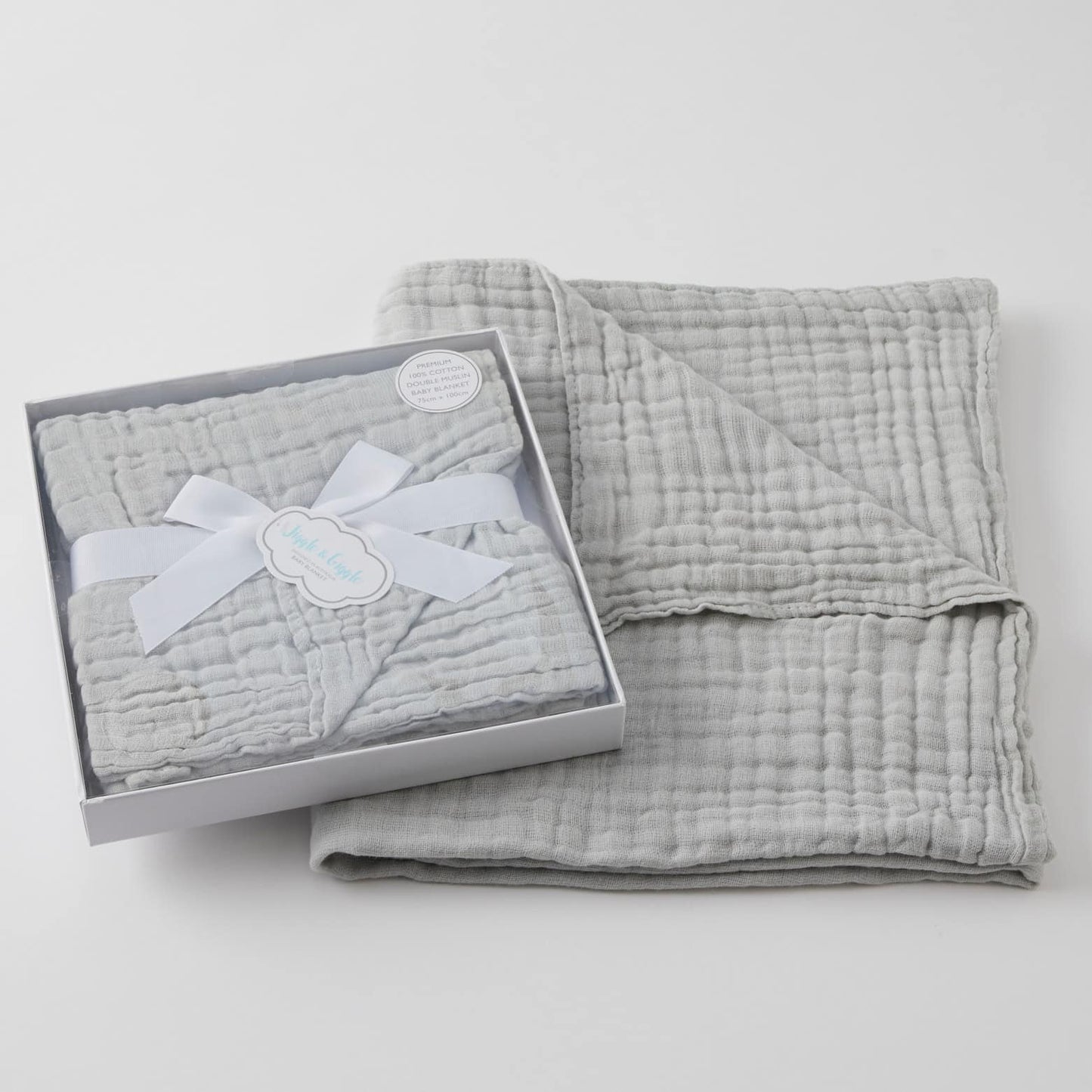 GREY DOUBLE MUSLIN COTTON BLANKET