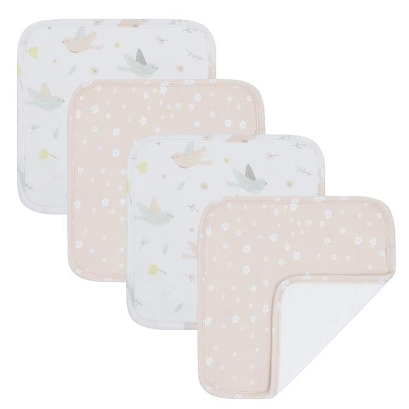 Wash Cloths 4pk - Ava/Blush Floral