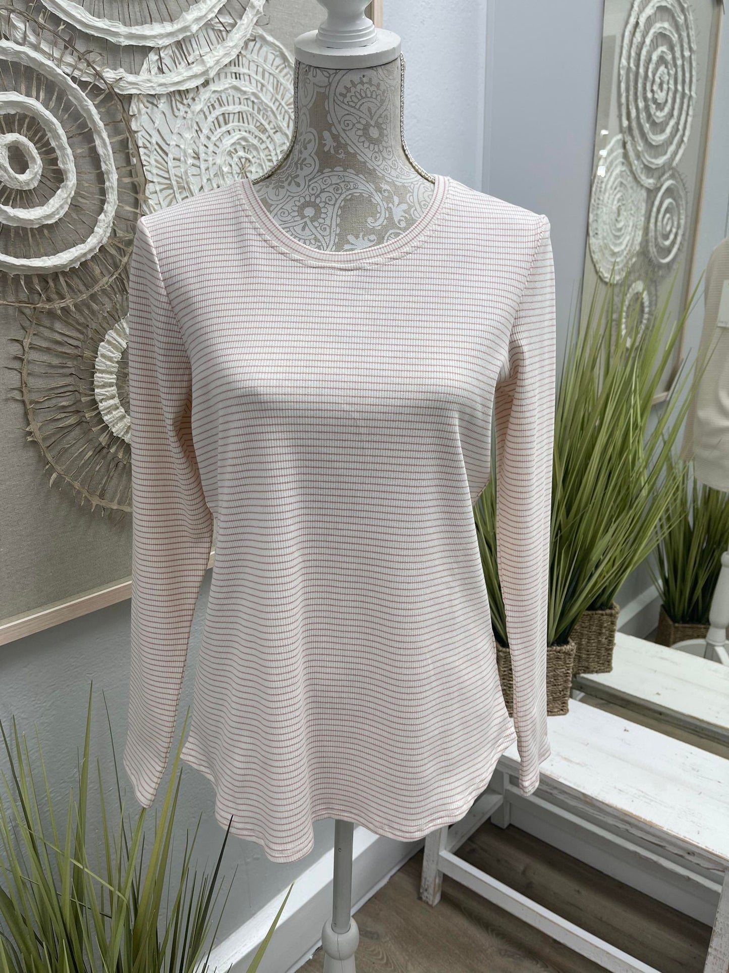 Crew Stripe Ivory/Orchid