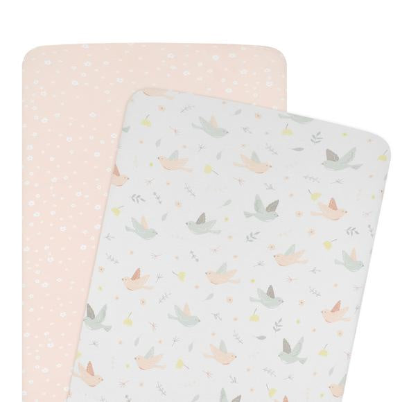 Bassinet Fitted Sheet Set - Ava/Blush Floral