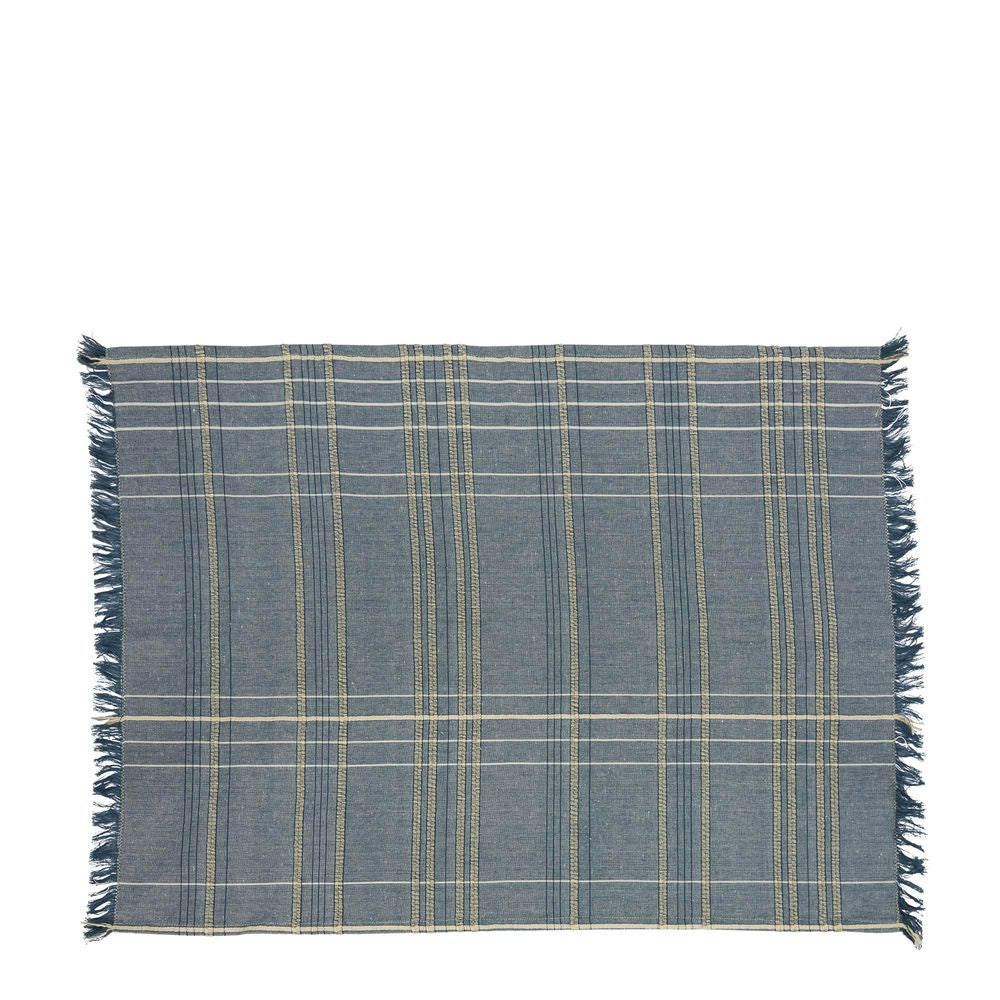 Textured Check Tea Towel Blueberry